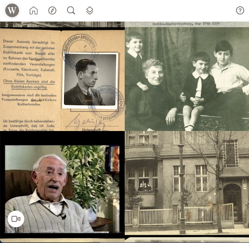 This image shows several thumbnails for content on the Wiener Holocaust Library's Refugee Map.