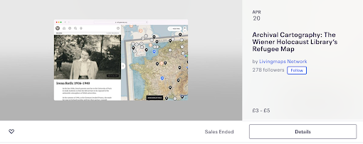 This image shows the event page for the Archival Cartography event about their GLAM interactive map.
