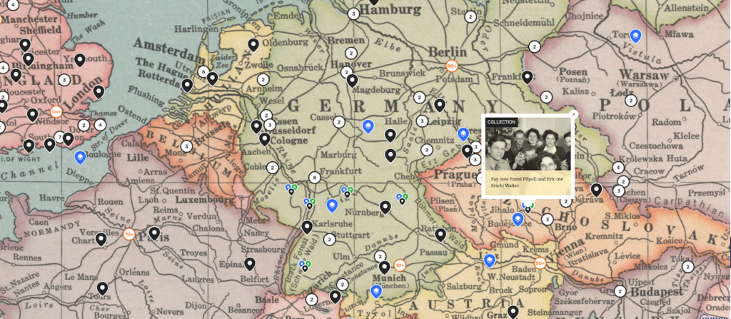 A screenshot of the Refugee Map, the focus of the Archival Cartography event