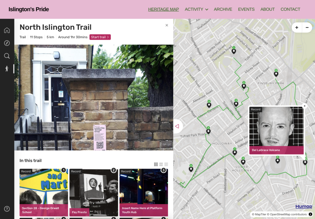 A screenshot of The North Islington Trail