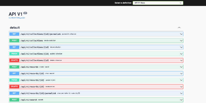 A screenshot of the API documentation for Humap