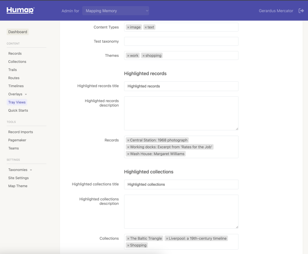 A screenshot demonstrating the process of Creating an Introduction Tray View