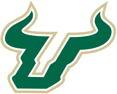 The University of South Florida logo: a stylised green bull