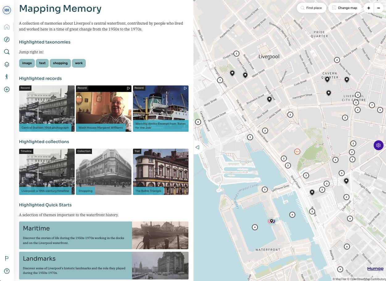 A screenshot of Mapping Memory