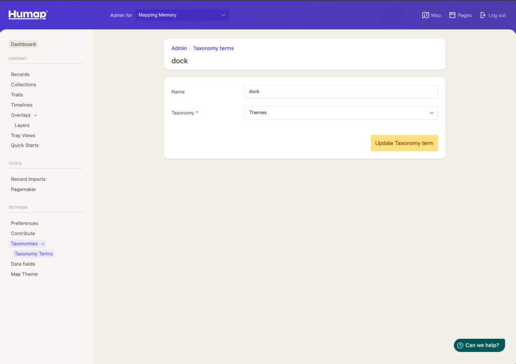 A screenshot demonstrating how to create Taxonomy terms