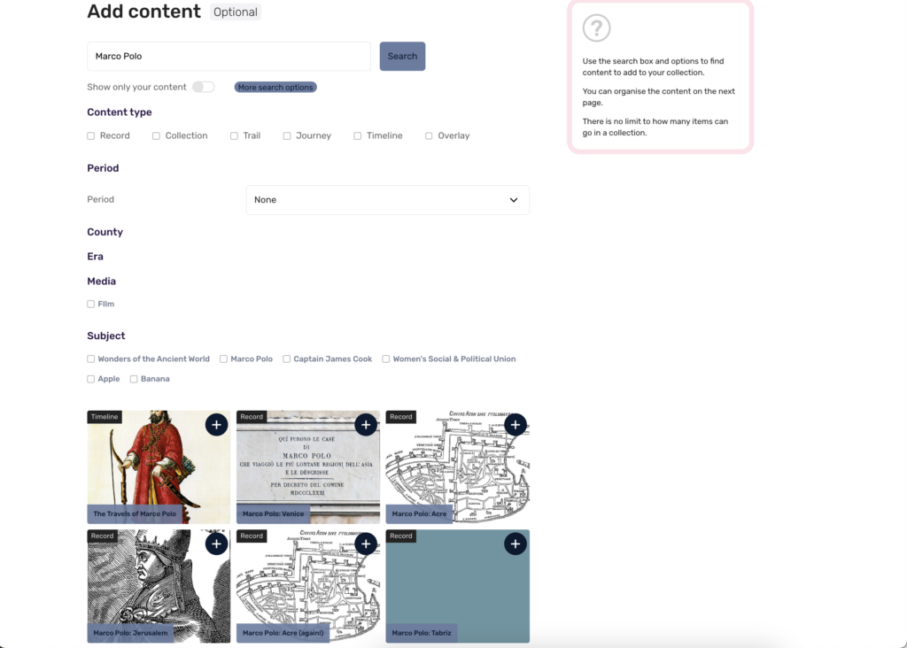 More search options expands the parameters available to search by. It consists of taxonomies, terms, and data fields