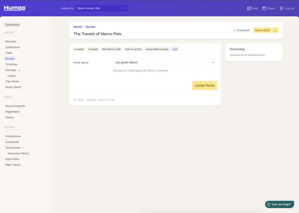 A dropdown menu with list options