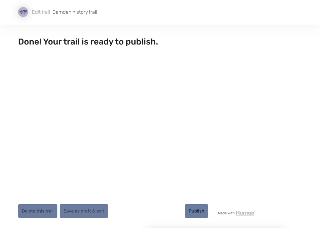 A conclusion screen